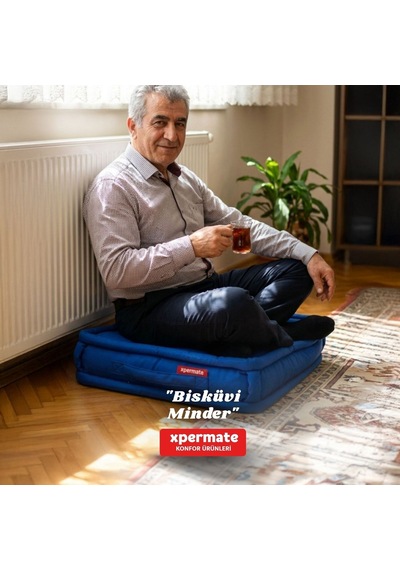 Xpermate Bisküvi Minder Petek Önü Fransız 45x45x14 Mavi