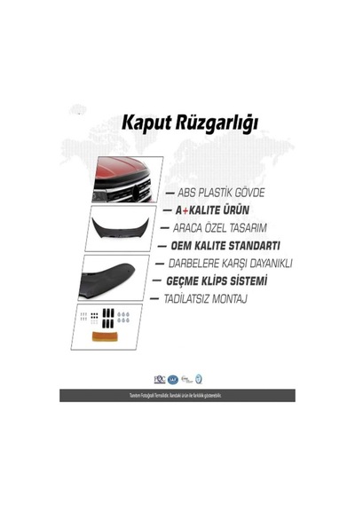 Hyundai Tucson Ön Kaput Koruma Rüzgarlığı 2016-2020 Uyumlu