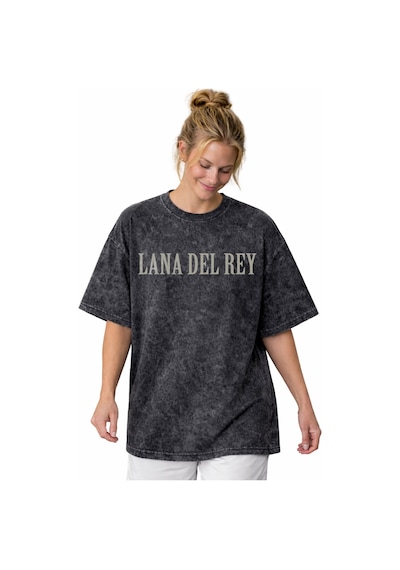 Sevbano Lana Del Rey Şarkıcı Sırt Baskılı Unisex Oversize Vintage Yıkamal Siyah