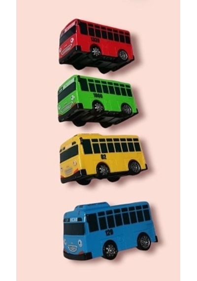 Oyuncak Tayo Otobüsler 4'Lü Çek Bırak Araçlar Boyları 9 Cm