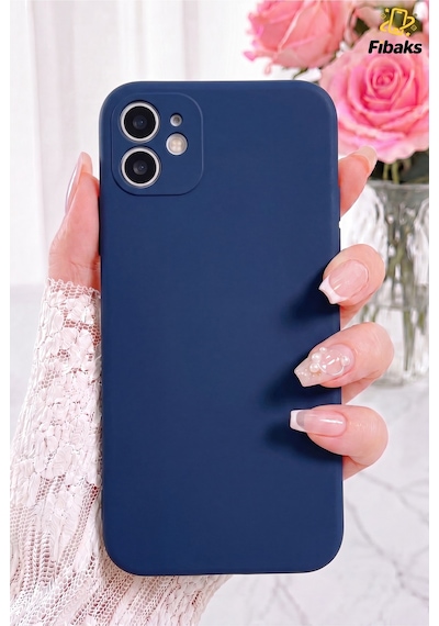 Fibaks iPhone 11 Uyumlu Kılıf 3d Kamera Korumalı Içi Kadife Logosuz Lansman Kapak Lacivert