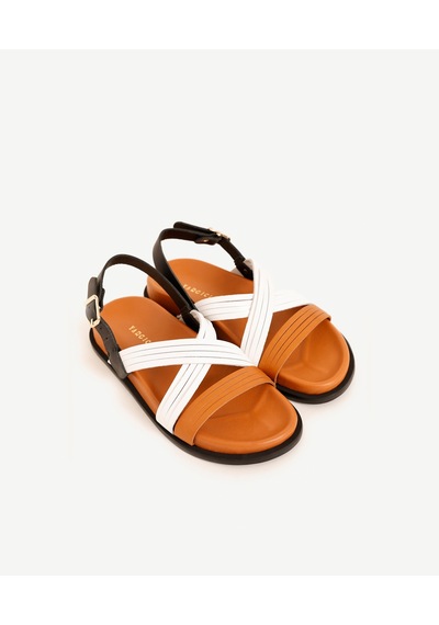 Yargıcı Çapraz Bantlı Deri Sandalet 25ykay4090x 057 Kahverengi