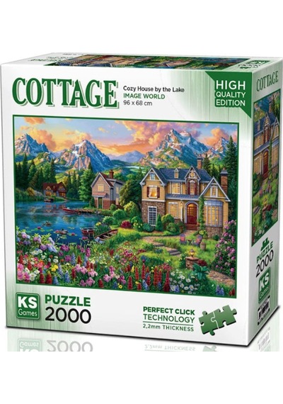Ks Games Puzzle 2000 Parça Cozy House By The Lake