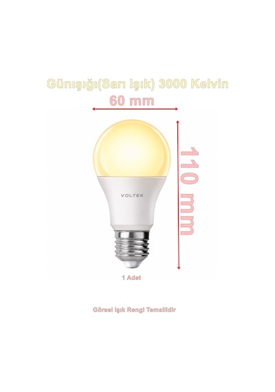 Voltek 9w Led Ampul E-27 Duylu Günışığı