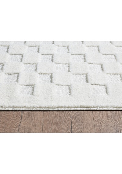 Mariesse Home Elit Bukleli Yumuşak Peluş Post Shaggy Çocuk Odası Oturma Odası Salon Mutfak Halısı 0772a Beyaz