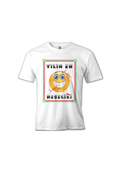 Yılın En Neşelisi Beyaz Erkek Tshirt