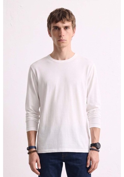 Barrels And Oıl Erkek Bisiklet Yaka İnce Sweatshirt 5074 - Ekru Ekru