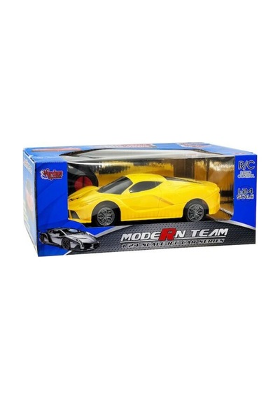 1:24 Ölçek Full Fonksiyon Uzaktan Kumandalı Gerçekçi Spor Yarış Arabası 20 Cm Sarı