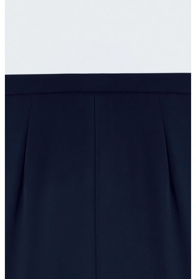 Sateen Bol Paça Pantolon - Lacivert-137470