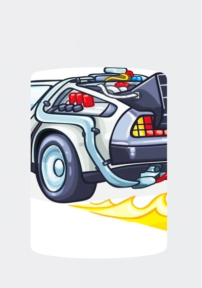 Geleceğe Dönüş Arabası Deloreans Baskılı Kupa Bardak Beyaz