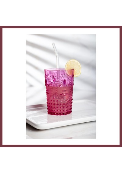 Storeşahin Akrilik Pembe Tekli Kısa Bardak & Su Meşrubat Kahve Yanı Bardağı 400 Ml Cam Değildir Shn0720
