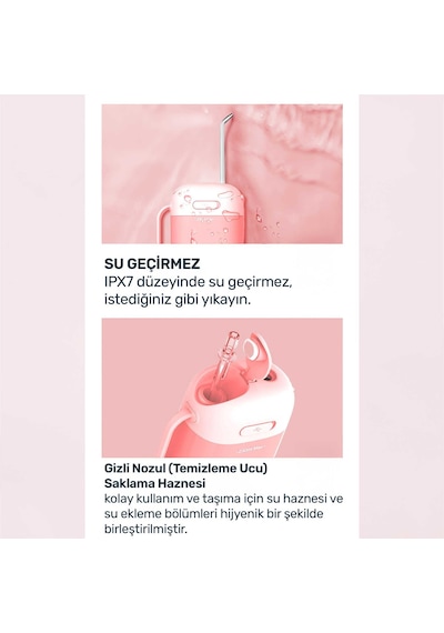 Npo Nicefeel Fc5170 Mini Taşınabilir,şarjlı, Diş Teli/protez Bakım Ve Profesyonel Ağız Duşu-pembe
