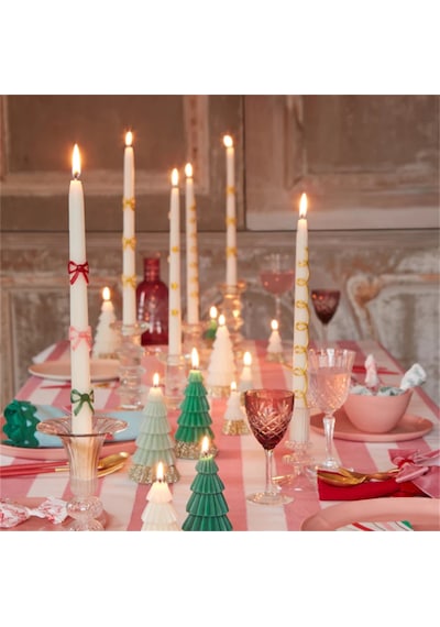 Meri Meri - Gold Swirl Taper Candles - Altın Kıvrımlı Mumlar 2'li Tüm Yaşlar