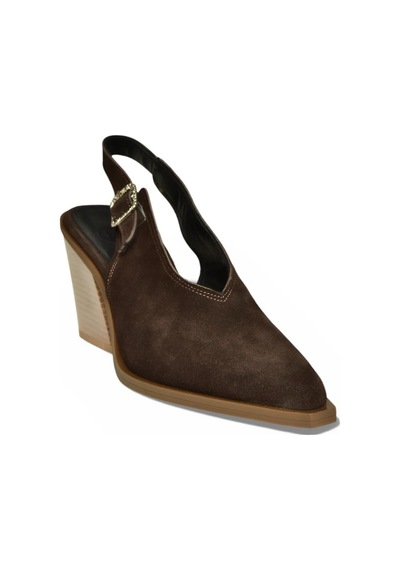 Fox Shoes U654304202 Kahverengi Hakiki Deri Süet Western Topuklu Ayakkabı