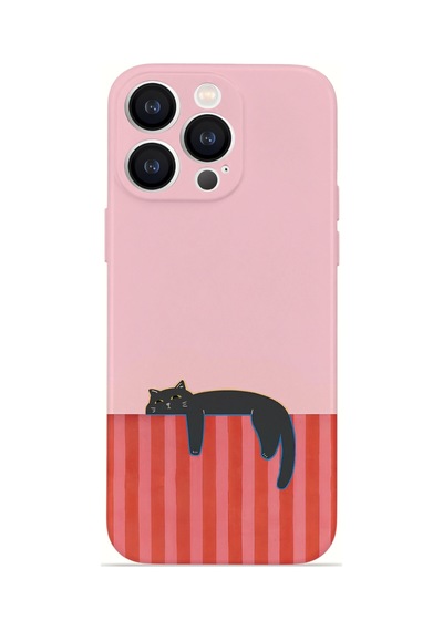Apple iPhone Uyumlu 12 Pro Max Vorian İnce Kamera Korumalı Mika Kılıf Lazy Cat Sunset Lazy Cat Sunset Mika