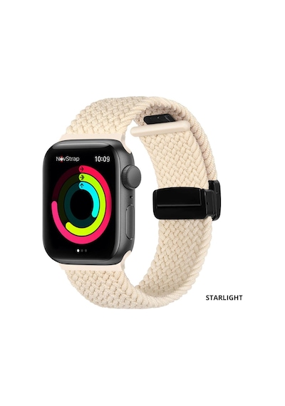 Novstrap Apple Uyumlu  Watch Ultra 49 MM İle Kordon Magnet Tokalı Flexible Elastik Örgü Kayış