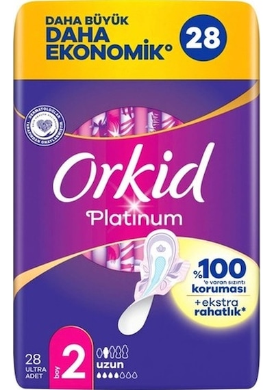 Orkid Platinum Hijyenik Ped Uzun 28'li