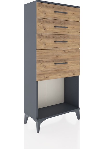 Hyperion Dolap 4 Çekmeceli 60x44x134 Antrasit-çam Antrasit