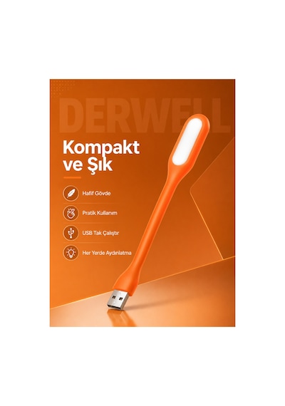 Esnek Usb Led Lamba Powerbank Laptop Ve Pc İçin Taşınabilir Gece Lambası Ve Kitap Okuma Işığı 5 Farklı Renk Seçeneği Mavi Kırmızı Turuncu