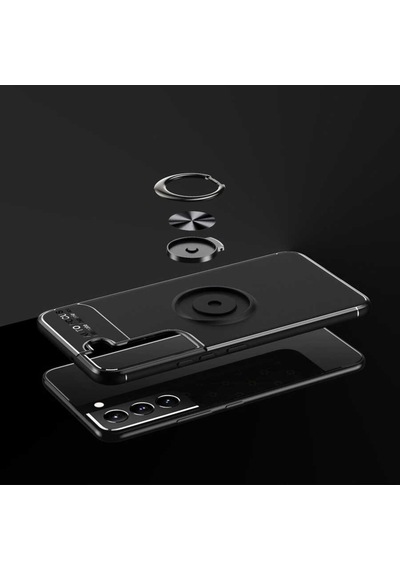 Samsung Uyumlu Galaxy S22 Plus Kılıf Yüzüklü Magnetli Ravel Case Kapak