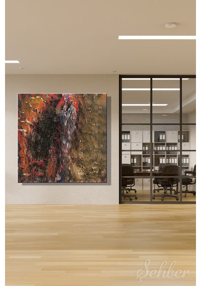 Kare Kanvas Tablo Tekli Ev Kafe Ofis Derin Dokuya Sahip Prestijli Soyut Sanat Eseri 2724