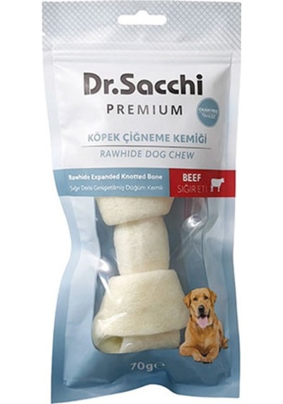 Dr.sacchi Premium Sığır Etli Sığır Derisi Genişletilmiş Düğüm Kemik Tahılsız Köpek Ödülü 5-6 1li 70 Gr 109-30016.01