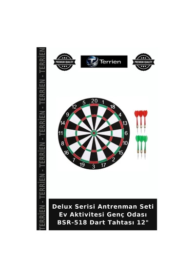 Delux Serisi Antrenman Seti Ev Aktivitesi Genç Odası Bsr-518 Dart Tahtası 12"
