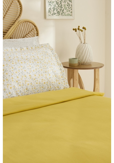 Karaca Home Lina Bambu Tek Kişilik Pike Takımı Sarı Sarı