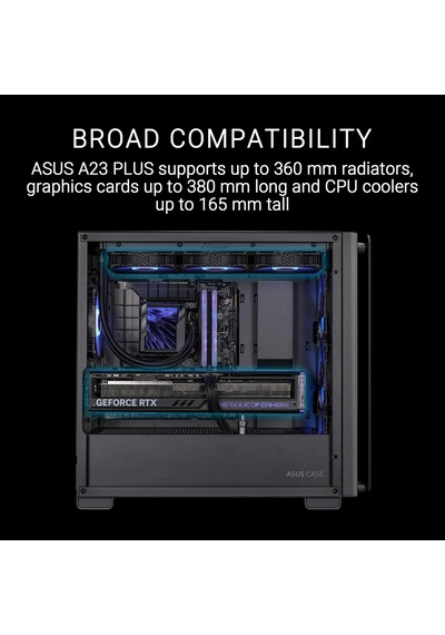 A23 Plus Tg Argb Siyah Tempered Glass Usb 3.2 Matx Mid Tower Gaming Oyuncu Kasa