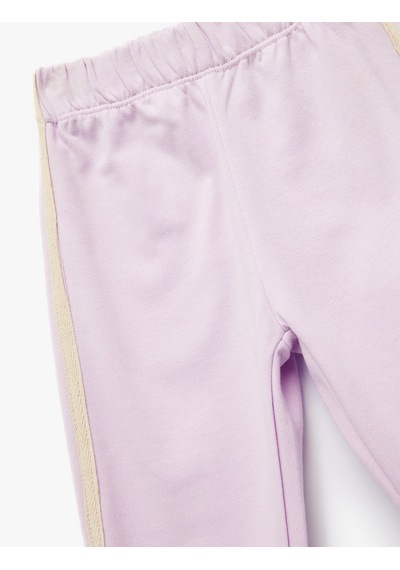 Koton Pamuklu Beli Lastikli Fiyonk Detaylı Şardonlu Jogger Eşofman Altı Lila 6wmg40057ak Lila