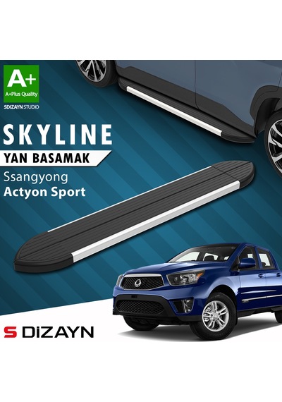 S-dizayn Ssangyong Actyon Sports Skyline Aluminyum Yan Basamak 203 Cm 2007-2018 A+ Kalite
