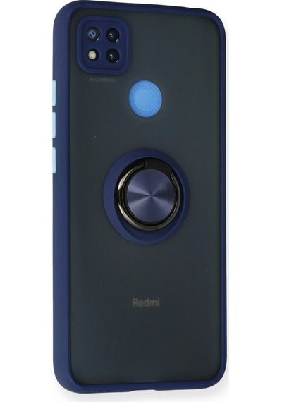 Newface Xiaomi Redmi 9c Kılıf Montreal Yüzüklü Silikon Kapak - Lacivert Lacivert