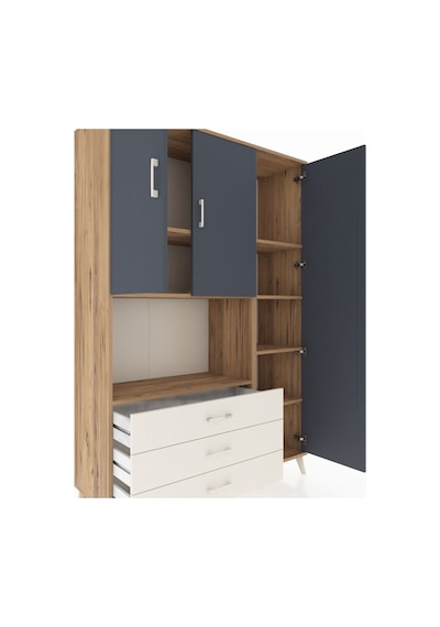 Hyperion Dolap 7 Raflı 3 Çekmeceli 3 Kapaklı 132x44x195 Çam-antrasit/aytaşı Antrasıt/aytası Hyperion Dolap 7 Raflı 3 Çekmeceli 3 Kapaklı 132x44x195 Çam-antrasit/aytaşı Antrasıt/aytası