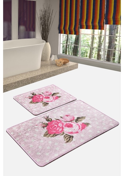 Monet Pembe Djt 2 Li Set Banyo Paspası Klozet Takımı Çok Renkli