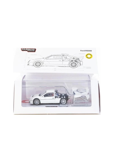 Tarmac Works 1/64 Ford Rs200 White Model Araba