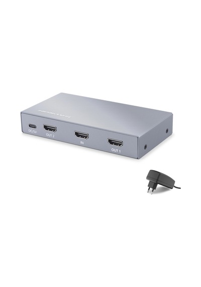 Metal Hdmi Splitter 4k 1 In 2 Out Gri