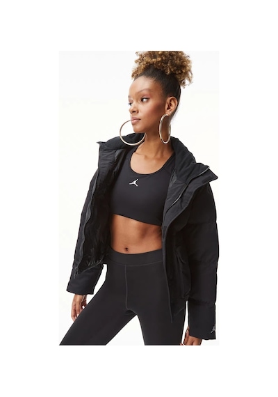 Nike Jordan Flight Oversize Women's Puffer Jacket Kadın Oversize Şişme Mont Siyah Siyah