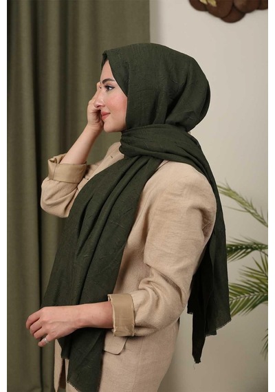 Bambu Şal Tesettür, Pamuklu, Hafif, Rahat, Şık, Yüksek Kalite, Hijab, Shawl, Original, Lux Haki