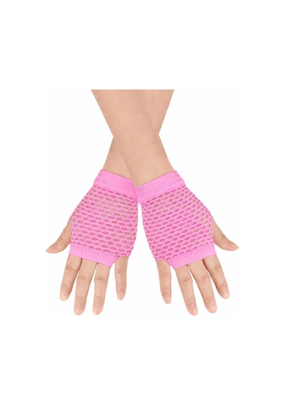 Veraura Lifestyle 80 Ler 90 Lar Retro Neon Pembe File Parmaksız Kısa Eldiven 11 Cm Çok Renkli