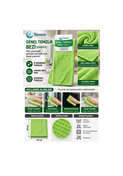 Bırakmayan Kadife Temizlik Bezi 40x40 - 941840777 Diğer