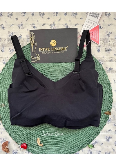 Intive Pureform Balensiz Dikişsiz Kopçasız Dokulu Seamless Bralet Siyah