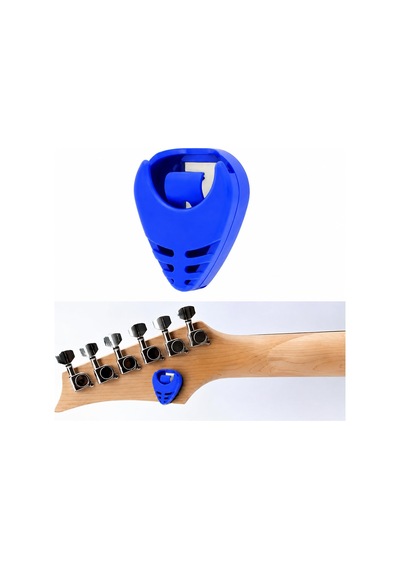 Gitar Pena Tutucu Lacivert, 2 Adet Ukulele Pena Şarjörü Ve 8 Adet Karışık İnce Çalma Penası Seti, Penalar Rastgele Renk Ve Model Gönderilir
