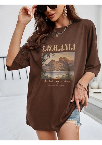 Unisex Casmania Baskılı Oversize T-shirt 001