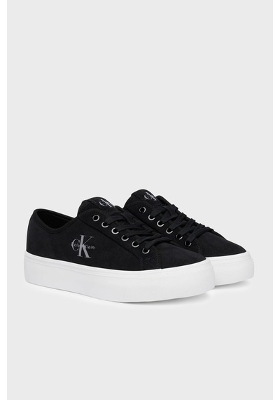 Calvin Klein Deri Karışımlı Logolu Sneaker Ayakkabı Hw0hw03088beh Bayan Ayakkabı Hw0hw03088 Beh Siyah