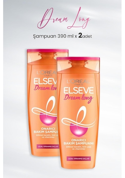 Elseve Dream Long Onarıcı Bakım Şampuanı 390 Ml X 2 Adet
