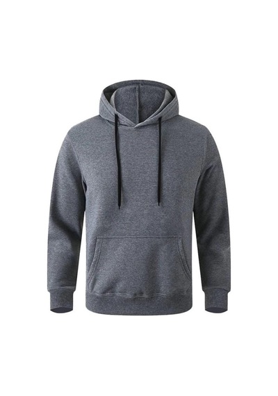 Barlashive Erkek 3 İplik Pamuklu Kapüşonlu Cepli Oversize Hoodie Sweatshirt - Füme Çok Renkli