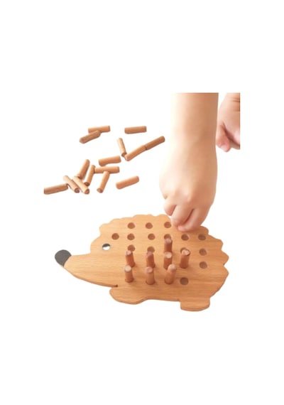 Montessori Tak Çıkar Ahsap Kirpi Oyunu