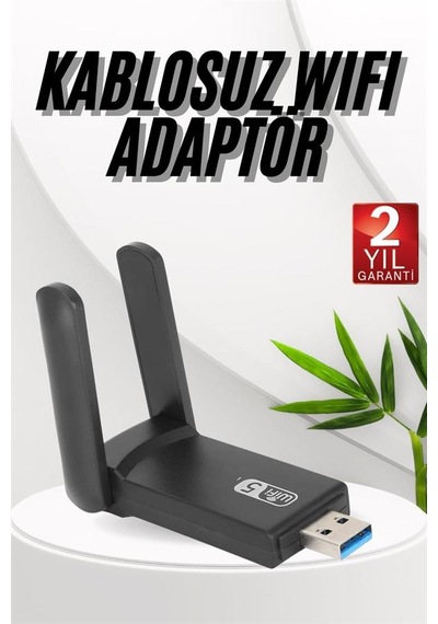 Wifi - 377 - Adaptörü Bt5.0 Wifi 2'si Bir Arada Çift Bantlı - Csmo-tex - Çift Anten