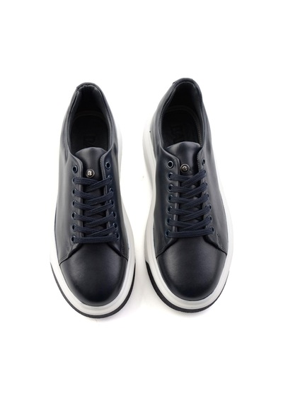 Bambi Lacivert Napa Hakiki Deri Erkek Sneaker E01401021443