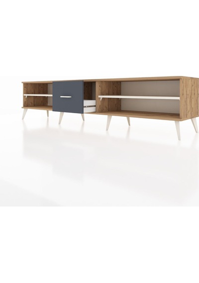 Hyperion Tv Ünitesi 2 Raflı Tek Çekmeceli 220x44x51 Çam-aytaşı/antrasit Aytası/antrasıt - Atlas Çam Hyperion Tv Ünitesi 2 Raflı Tek Çekmeceli 220x44x51 Çam-aytaşı/antrasit Aytası/antrasıt - Atlas Çam